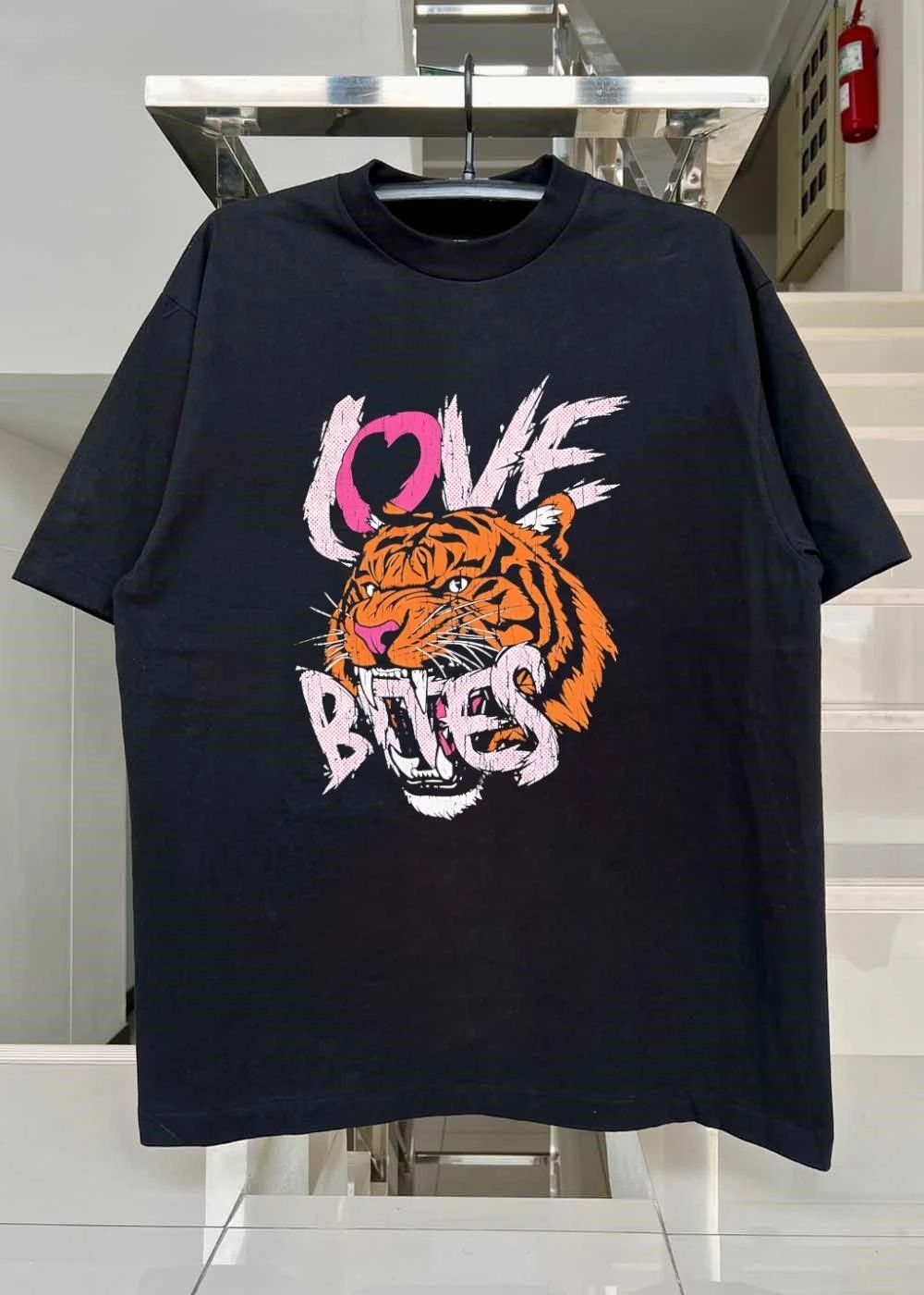 Love Bites Tiger Roaring Face T-Shirt
