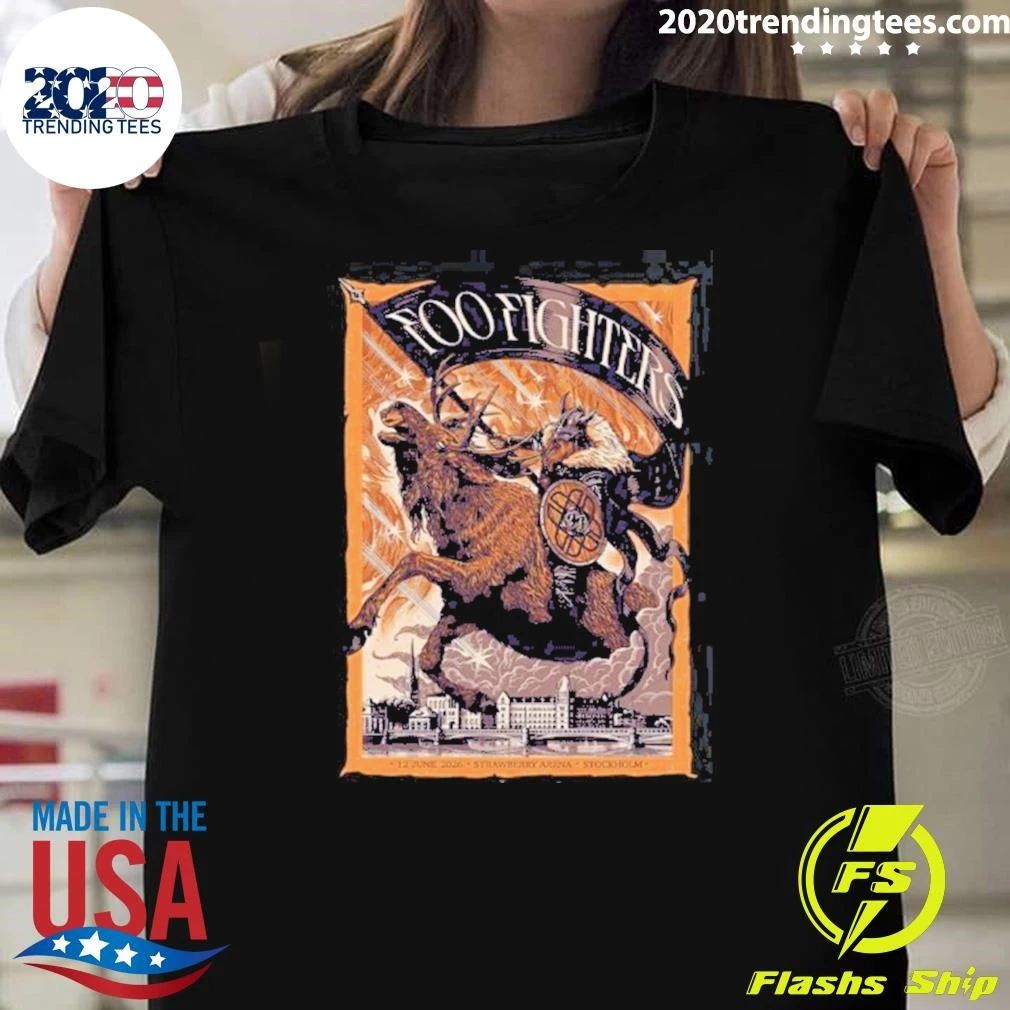 Foo Fighters Stockholm Sweden At Strawberry Arena On 12 June 2026 The Viking Art Shirt