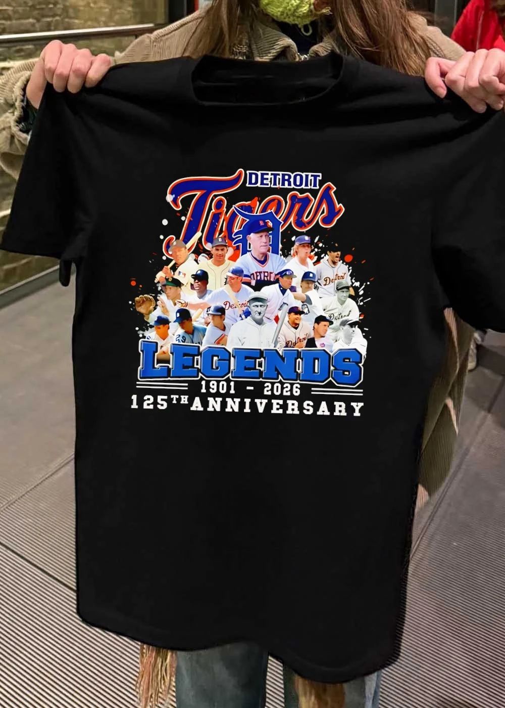 Detroit Tigers Legends 1901 2026 125th Anniversary Team Shirt