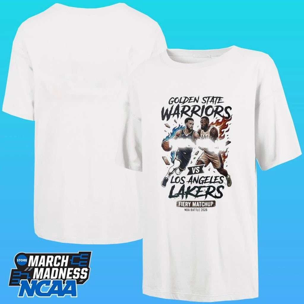 Golden State Warriors Vs Los Angeles Lakers Fiery Matchup Nba Battle 2026 Shirt