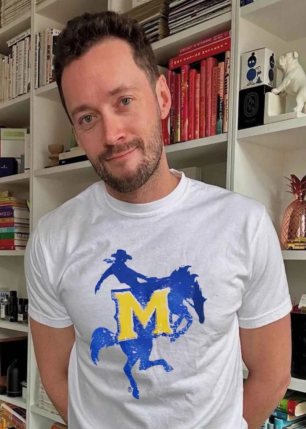 McNeese State University Cowboy Mascot M Letter Logo T-Shirt