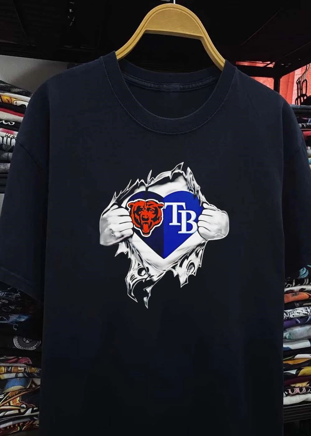 Tee Rip Heart Bear TB Chicago Tampa Bay Shirt