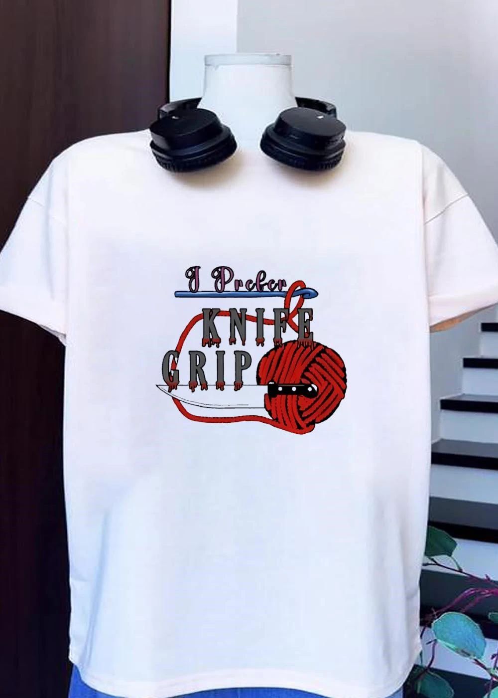 Crochet Gift Ideas I Prefer Knife Grip Yarn T-Shirt