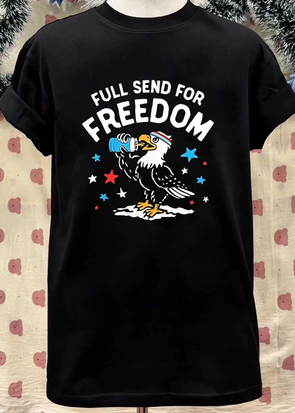 Full Send for Freedom Eagle Drinking Beer Shirt