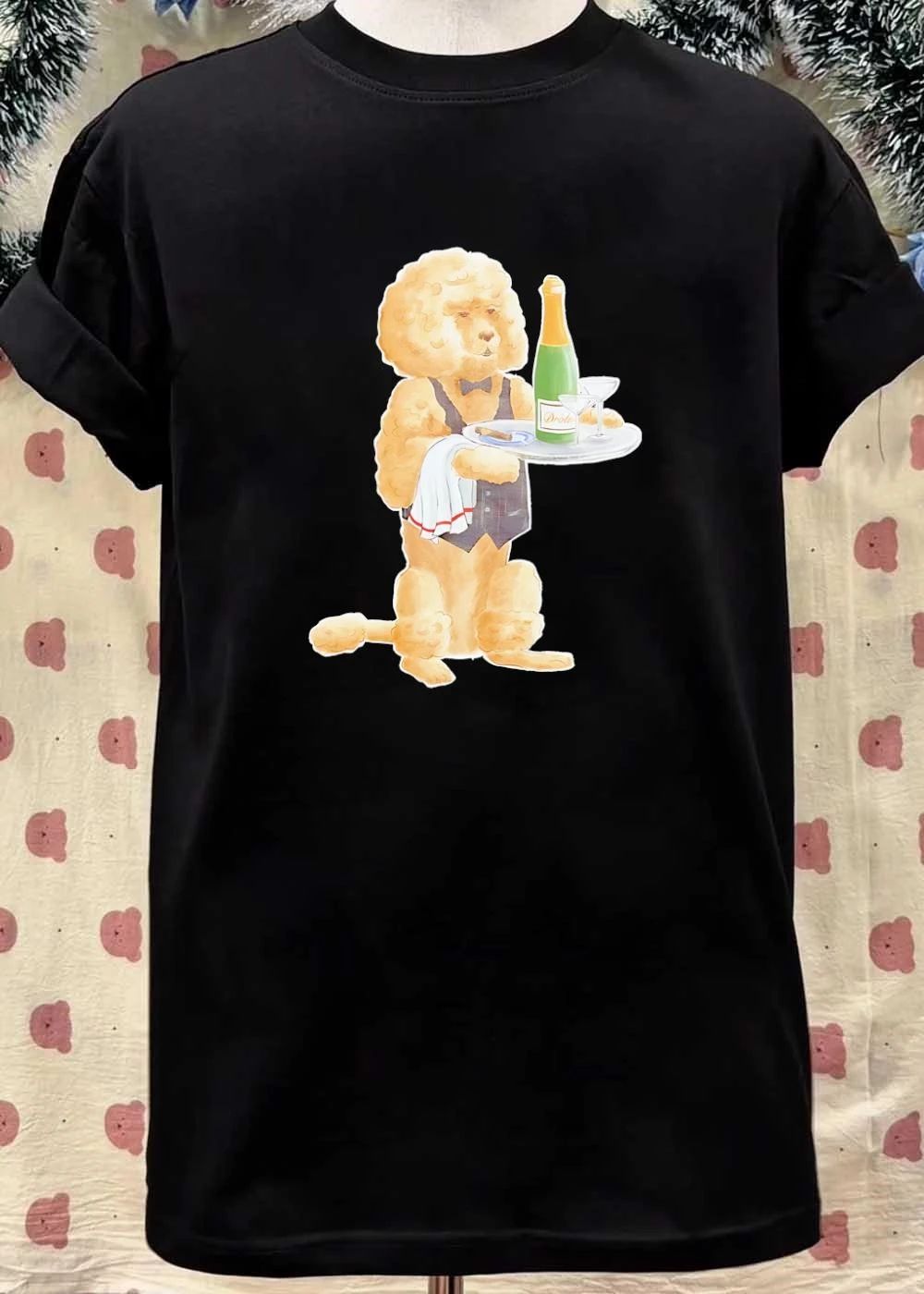 Poodle Serving Champagne and Cigars T-Shirt