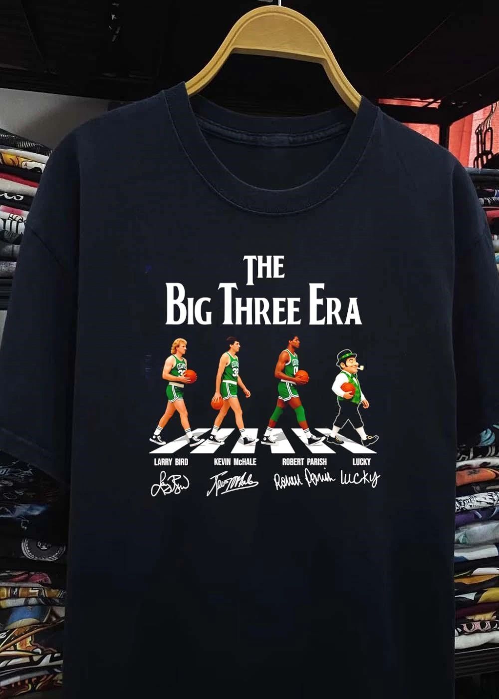 Larry Bird Kevin McHale Robert Parish Lucky Walking the Big Three Era T-Shirt