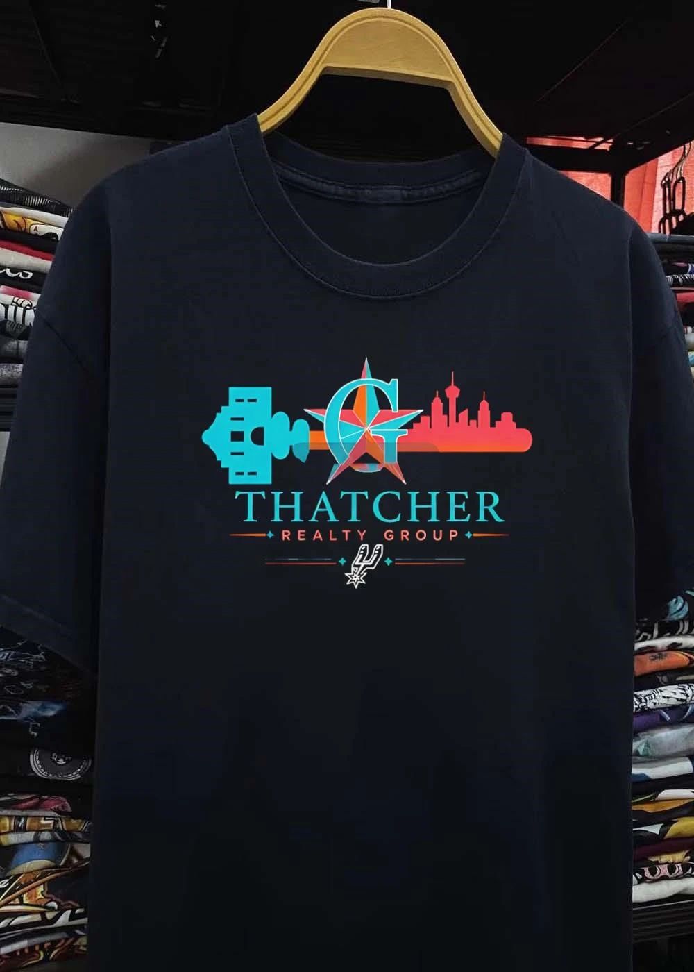 Hills and Dales Ice House Thatcher Realty Group San Antonio Spurs T-Shirt