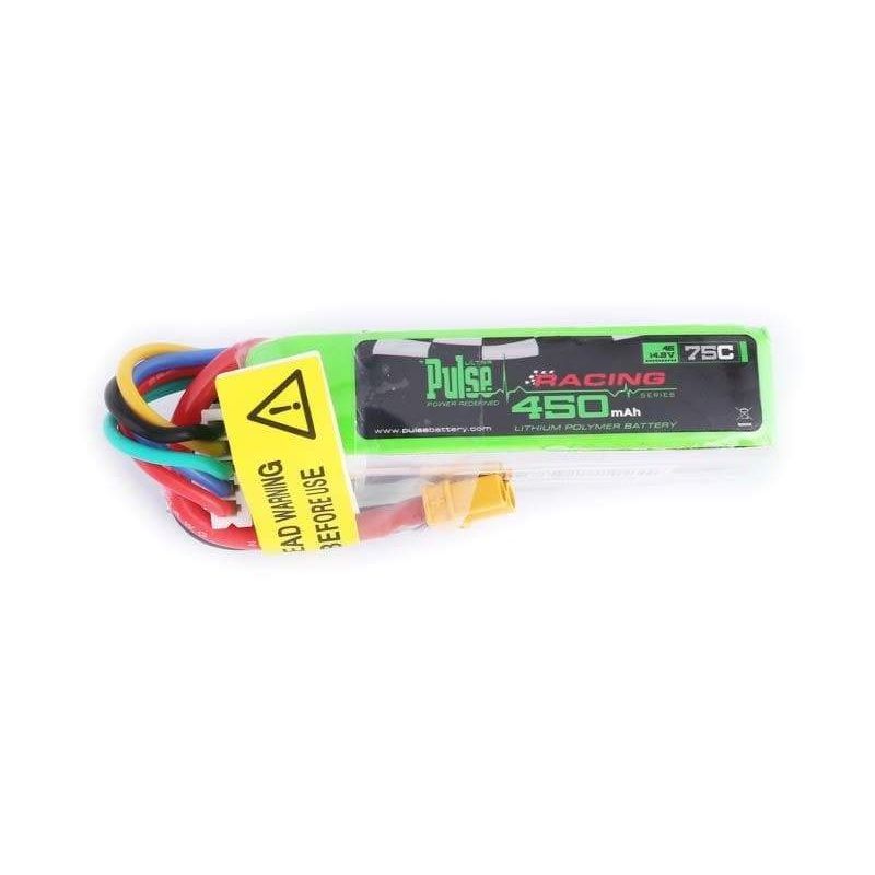 PULSE 450mAh 75C Long Pack 14.8V 4S LiPo Battery – XT30 Connector