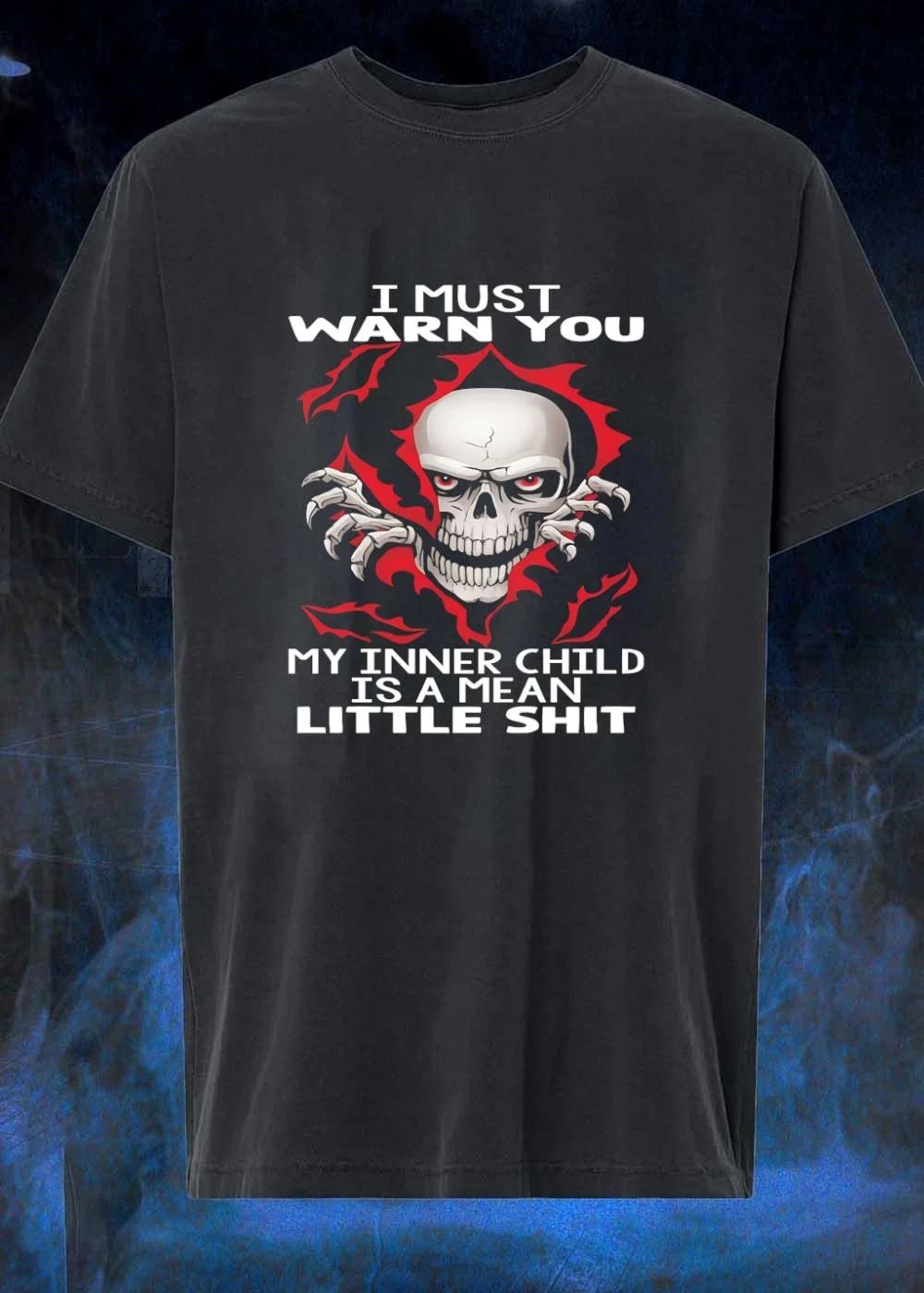 Mean Little Shit Skull Warning T-Shirt
