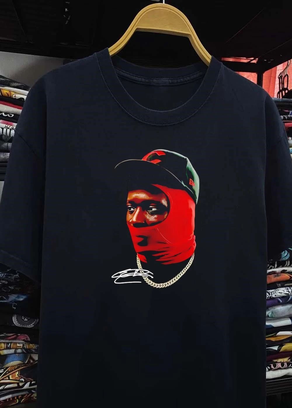 Eldrick Woods Wearing Red Balaclava and Cleveland Hat Graphic T-Shirt