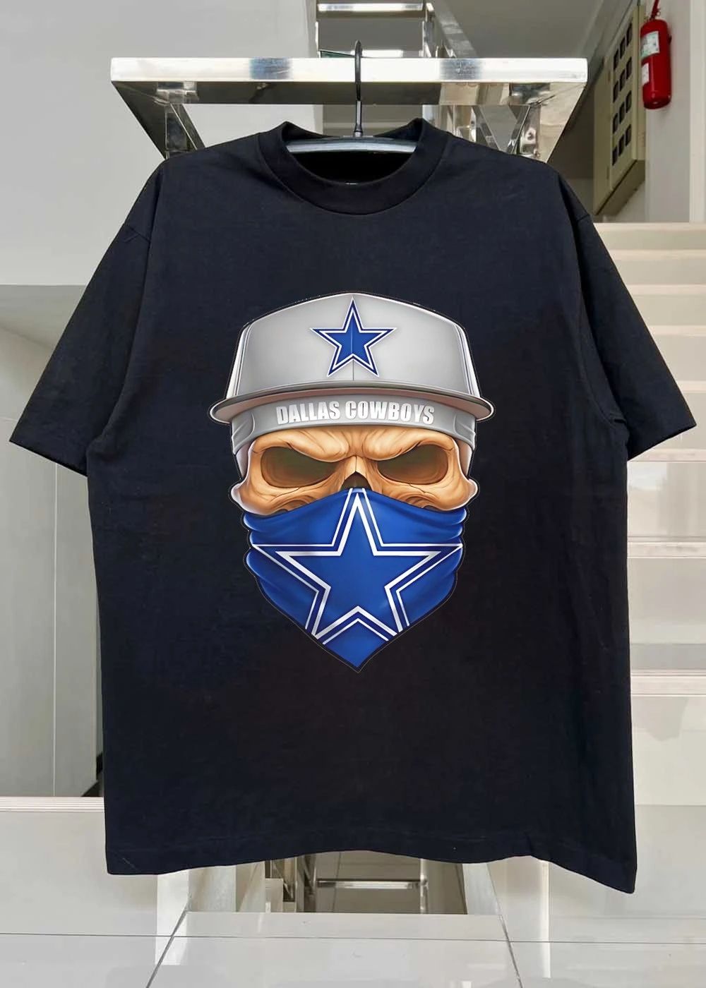 Dallas Cowboys Skull Bandana Cap Men_s T-Shirt