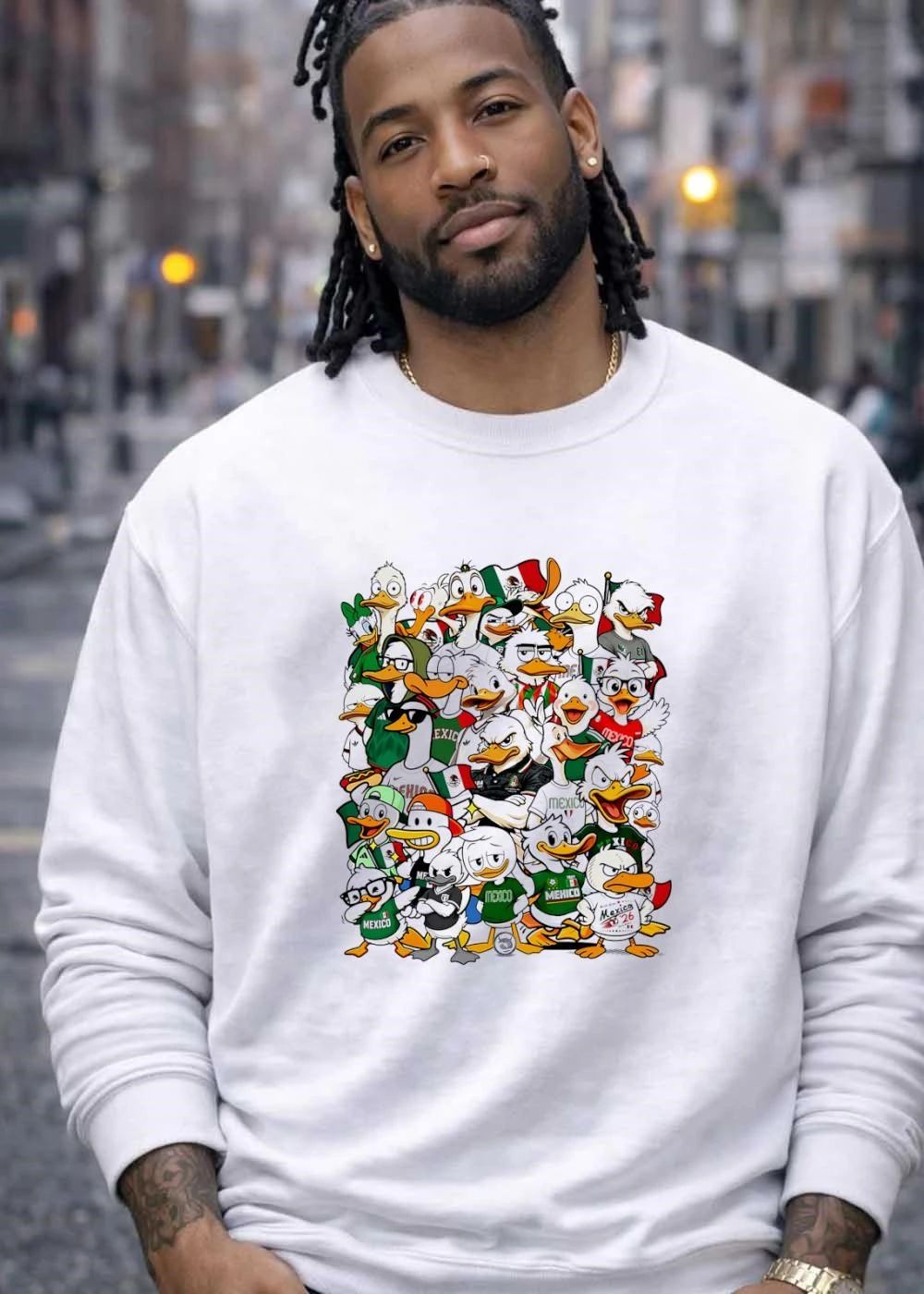 Group of Ducks Wearing Mexico Soccer Jerseys T-Shirt