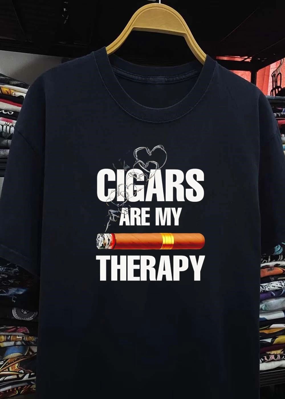 Cigar Lover Gift Therapy Smoking Cigar T-Shirt