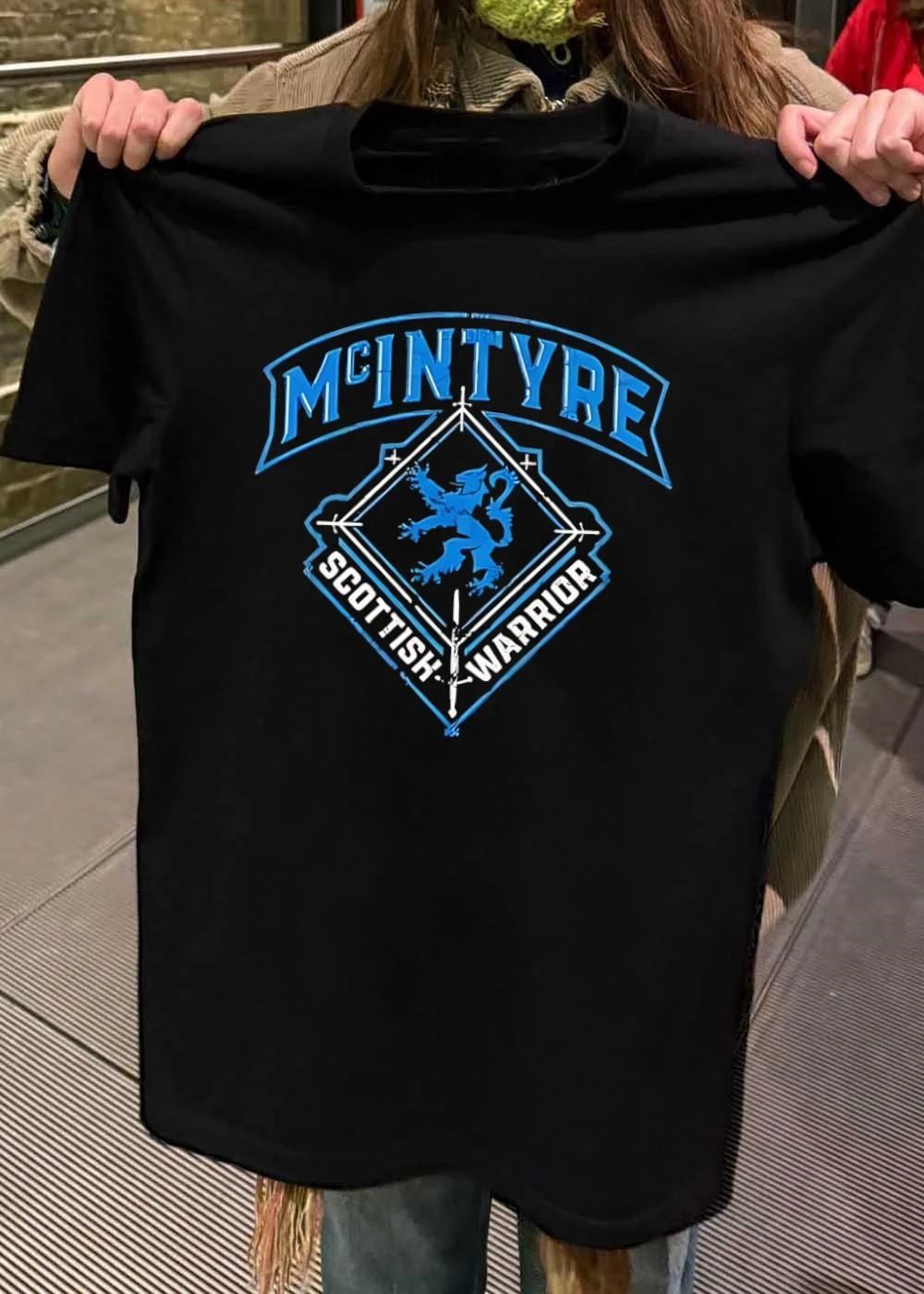 McIntyre Scottish Warrior Blue Crest Sword shirt