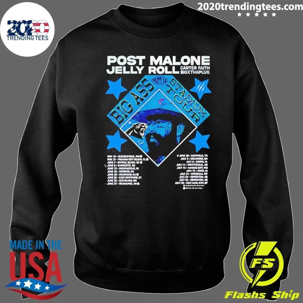 Charlotte Panthers X Post Malone Jelly Roll Big Ass Stadium Tour 2026 Shirt