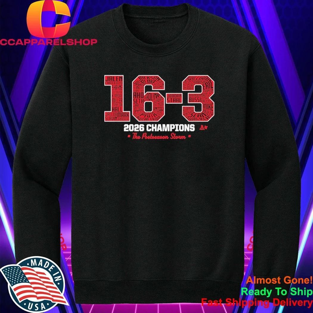 Carolina Hockey 16-3 2026 Champs The Postseason Storm Shirt