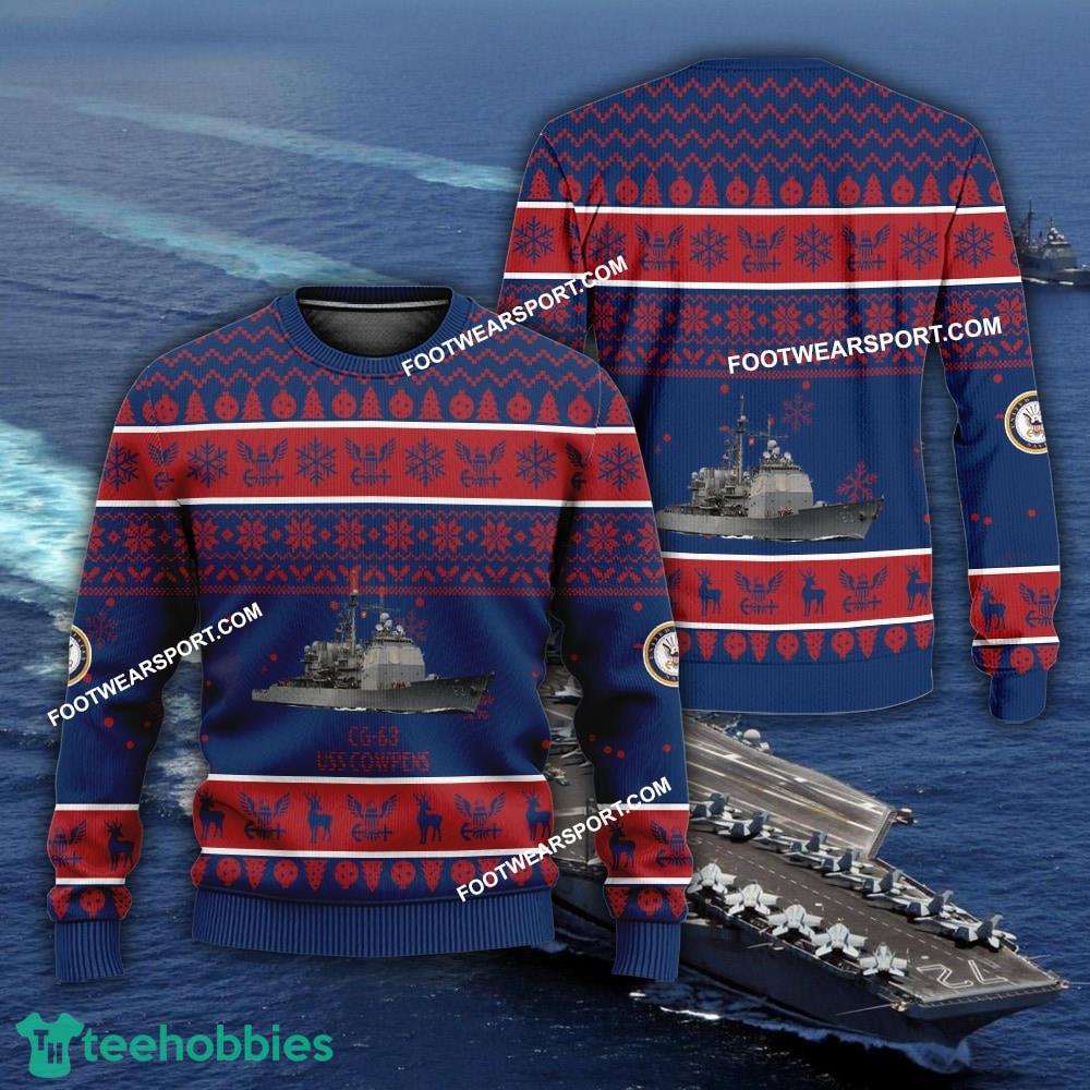 US Navy USS Cowpens CG-63 Ugly Christmas Sweater AOP For Army