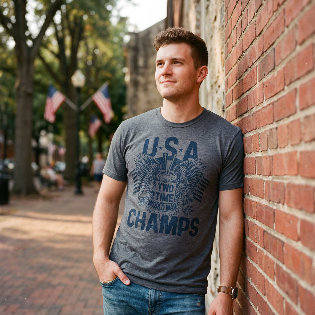 USA Two Time World War Champs Men's T Shirt