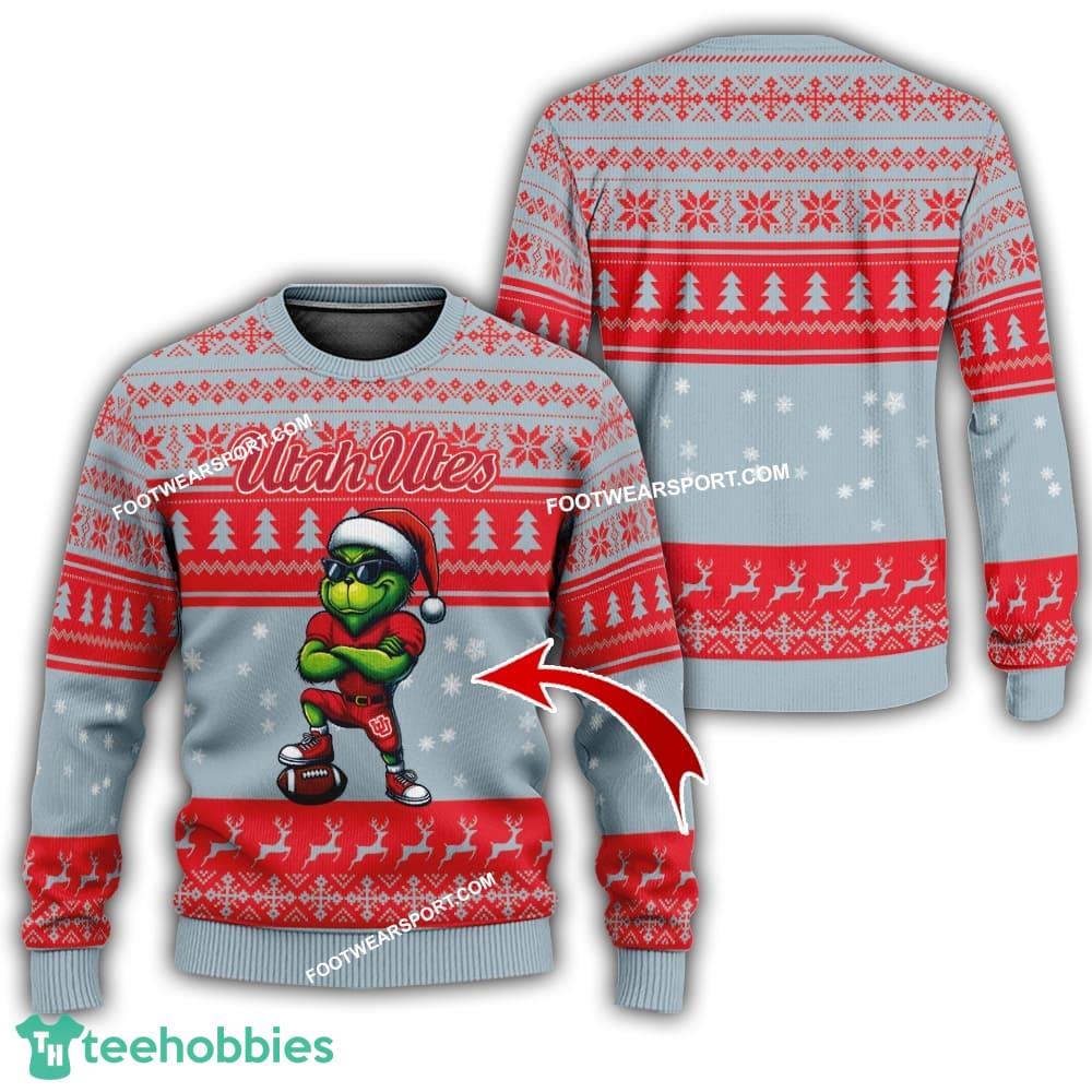 Utah Utes Player Grinch Ugly Xmas Sweater Gift Holidays – Custom Number