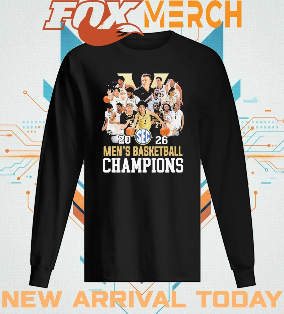 Vanderbilt Commodores Men’s Basketball 2026 Sec Champions t-shirt