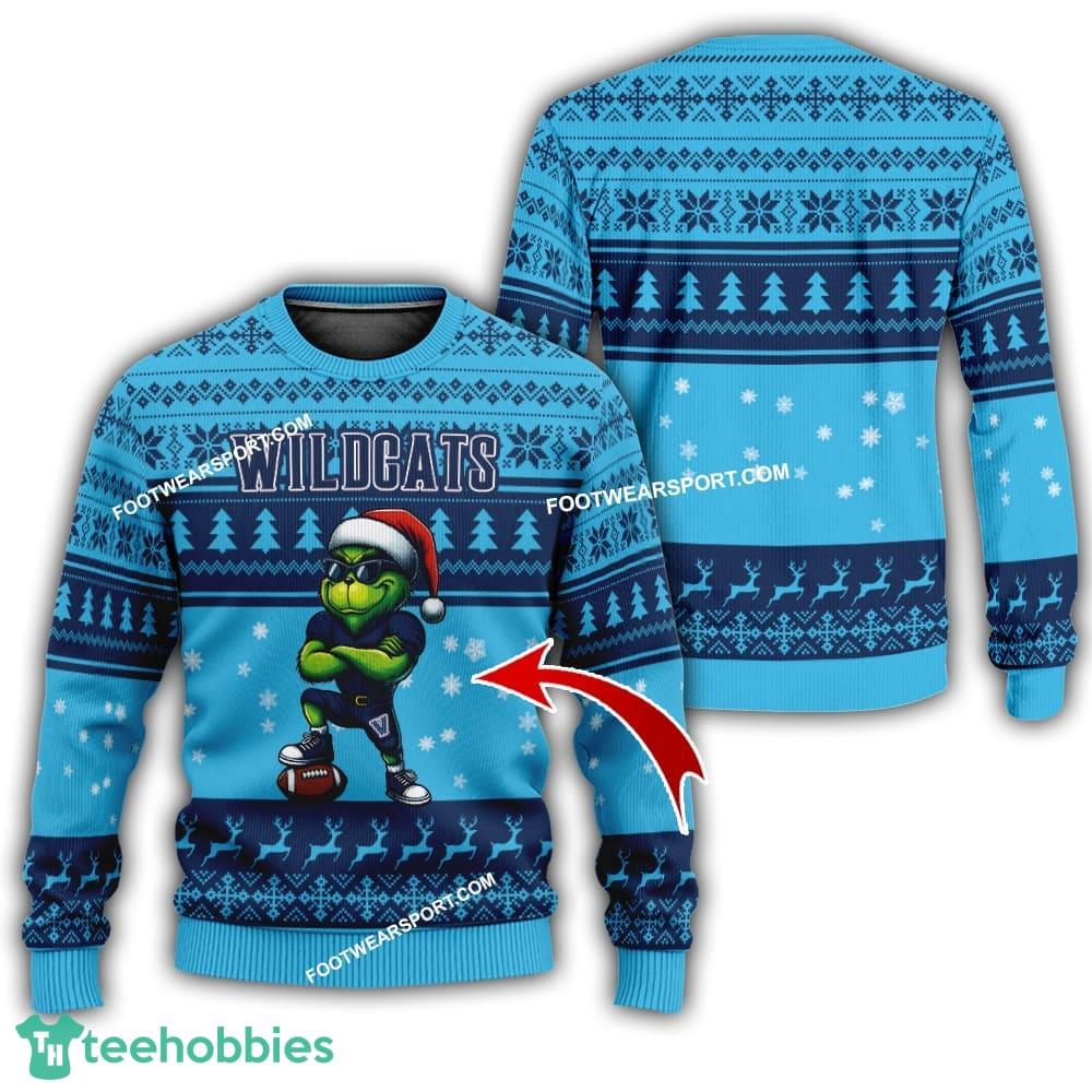 Villanova Wildcats Grinch Football Knitted Sweater Gift For Christmas – Custom Number