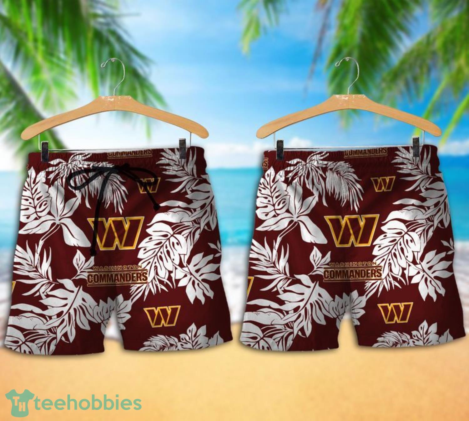 Washington Commanders Tropical Pattern Combo Hawaii Shirt and Shorts For Fans