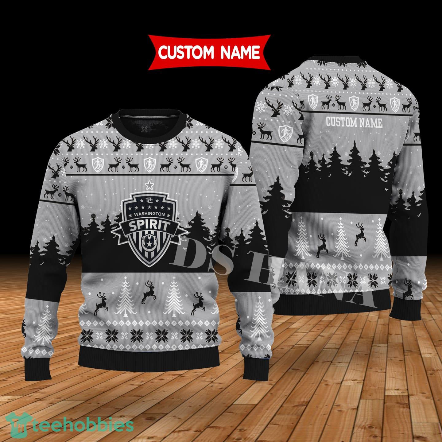 Washington Spirit Custom Name Merry Xmas Sweater For Soccer Sport Team’s Fans Sweater