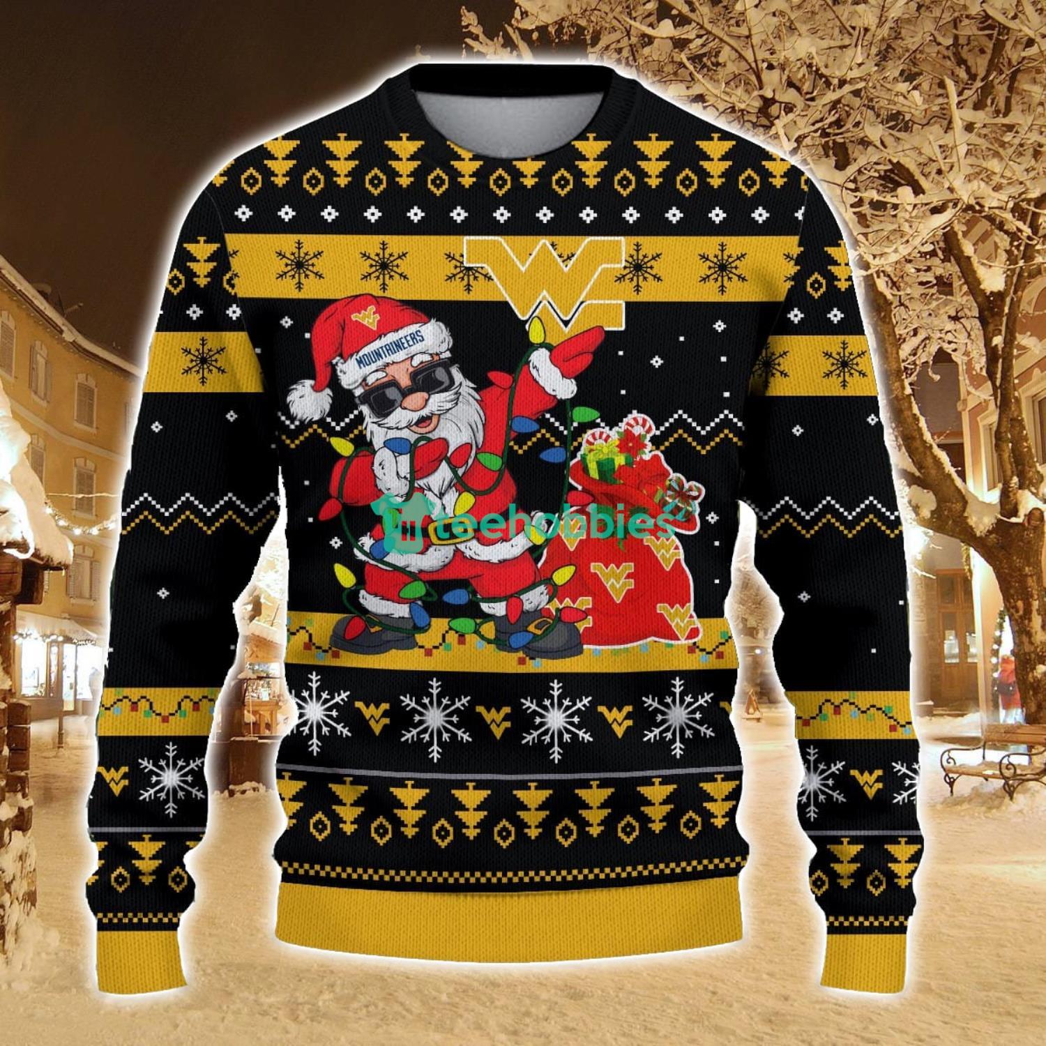 West Virginia Mountaineers Santa Claus Ugly Christmas Sweater All Printed Sweater For Fans Gift Ideas
