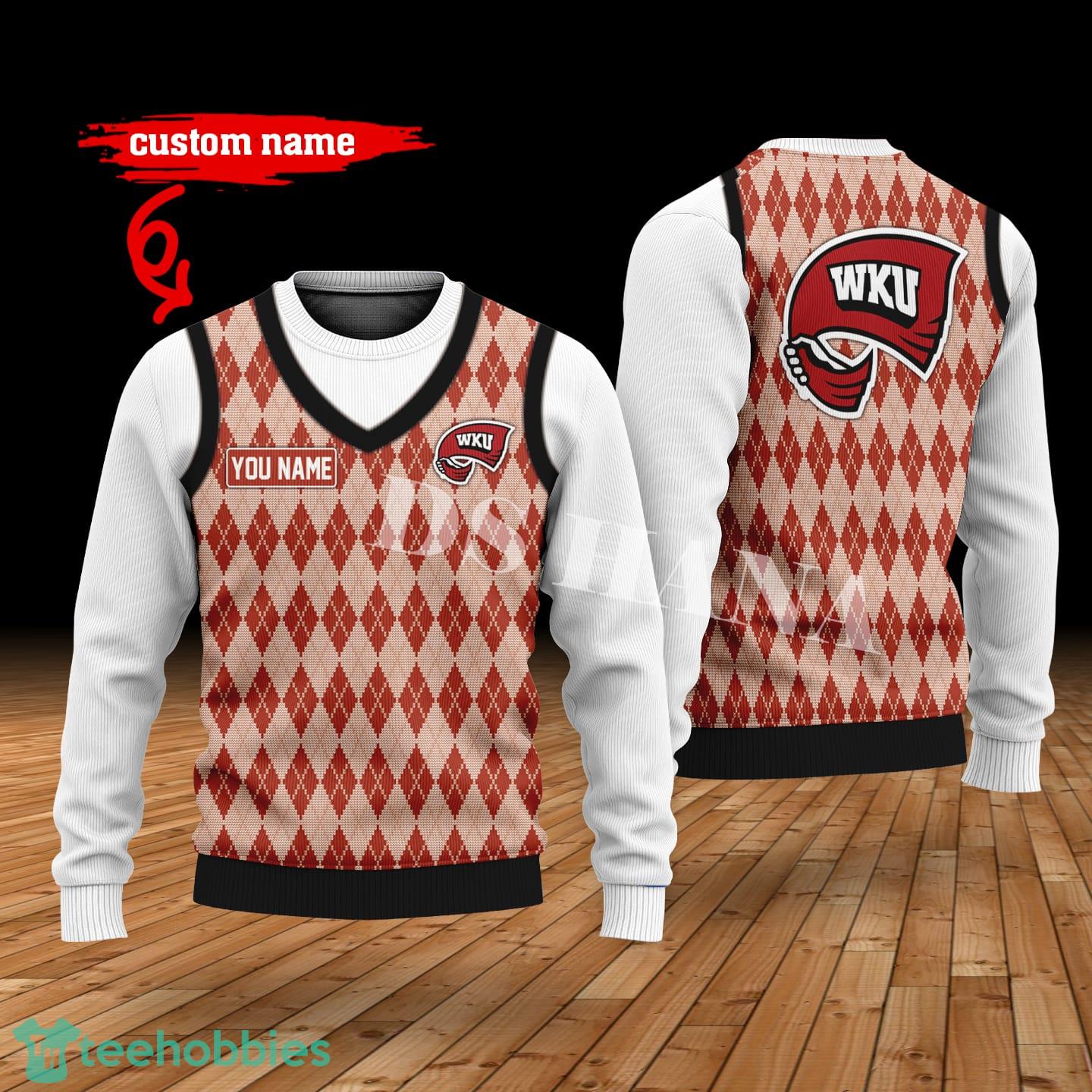 Western Kentucky Hilltoppers Custom Name New Style Sweater Ghile Style 3D Print Christmas Sweater