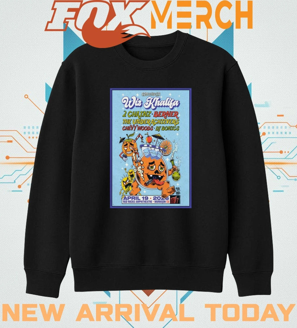 Wiz Khalifa At Red Rocks Amphitheatre On apr 19 2026 poster t-shirt