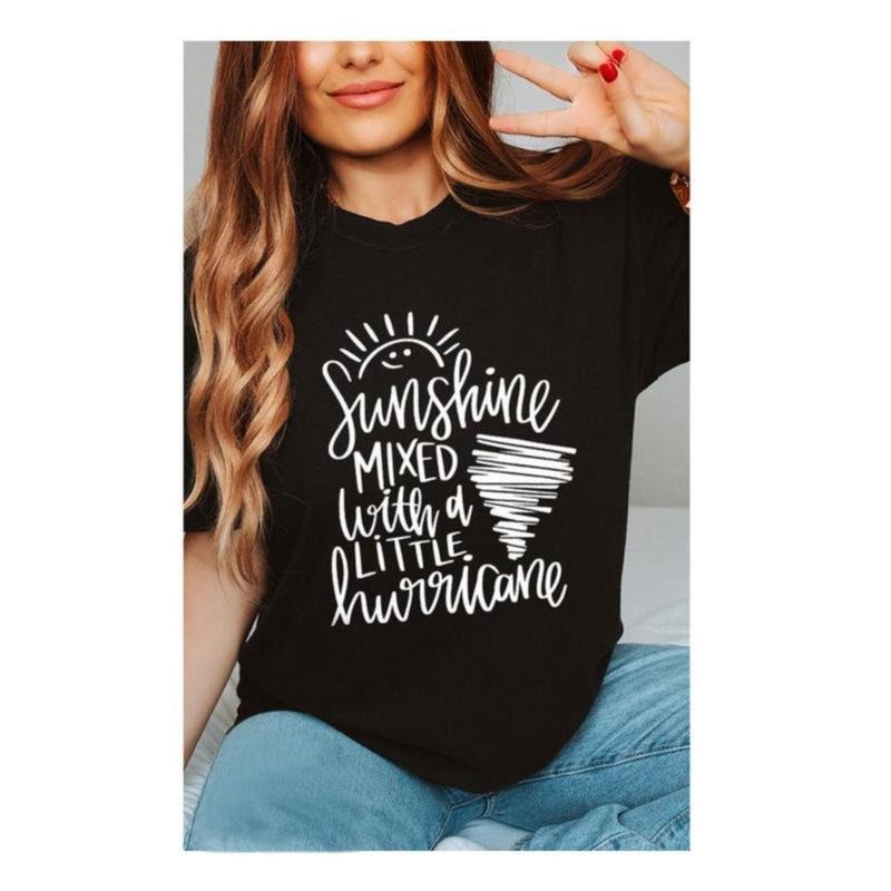 womens street style shirt,Hurricane Shirt, Vacation Graphic Tees, Sunshine Shirt, Funny T-Shirt, Summer Shirt, Sarcastic...
