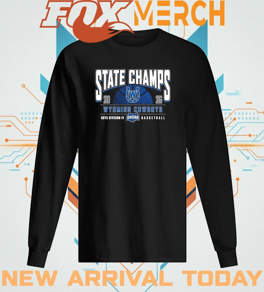 Wyoming Cowboys 2026 OHSAA Boys Basketball D4 State Champions t-shirt