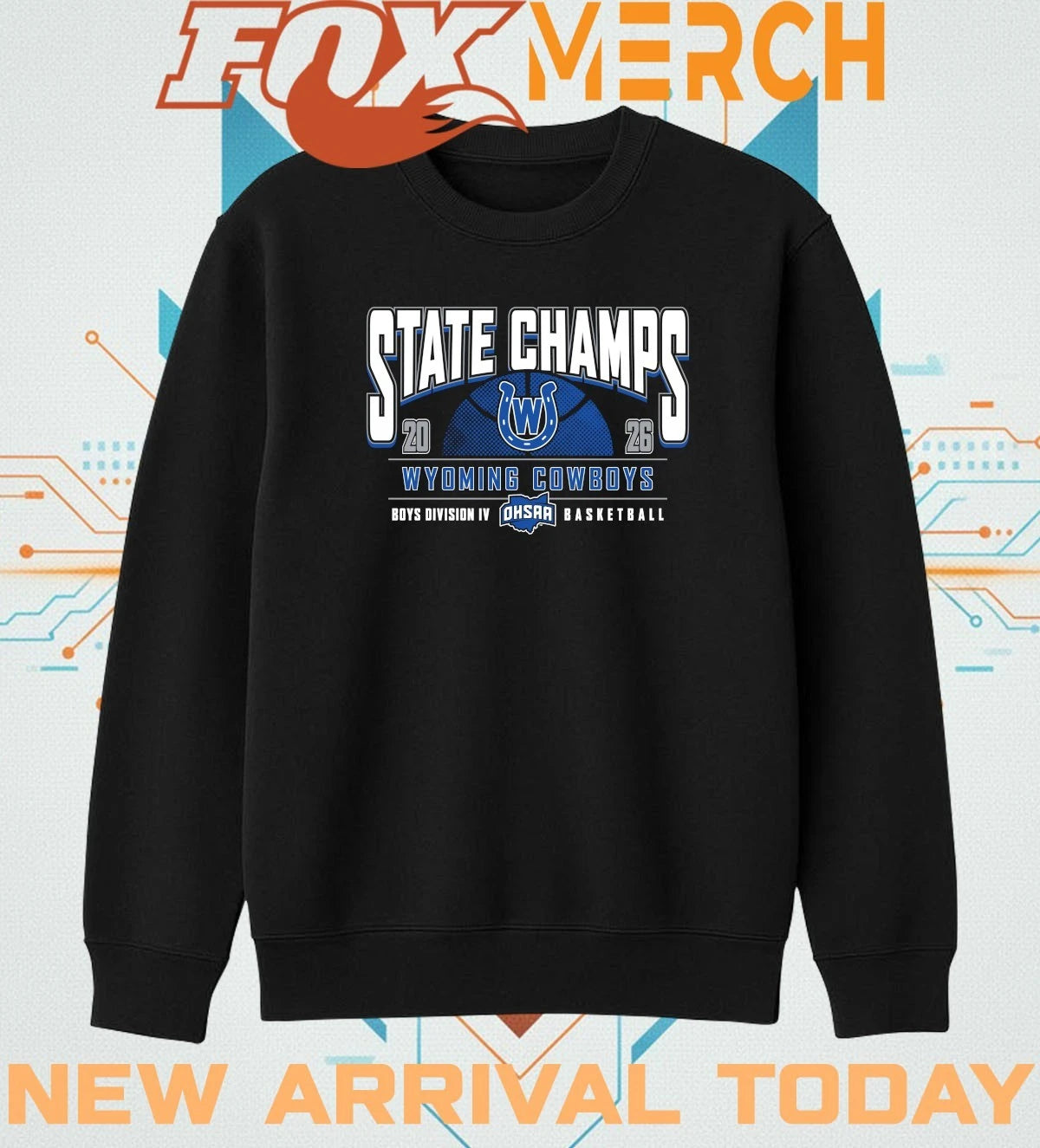 Wyoming Cowboys 2026 OHSAA Boys Basketball D4 State Champions t-shirt