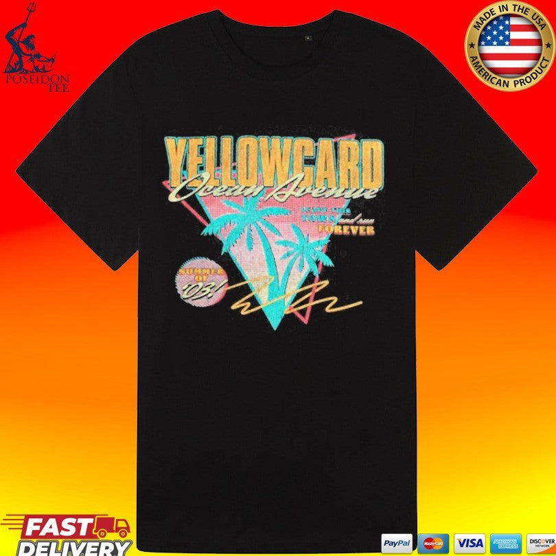 Yellowcard Band Ocean Ave Triangle Graphite T-shirt